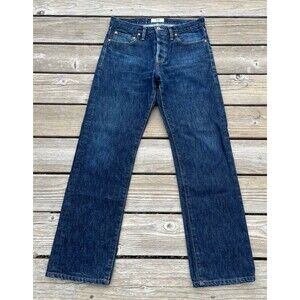 Tellason Stock Men's 33 X 31 Button Fly Straight Leg Jeans USA
